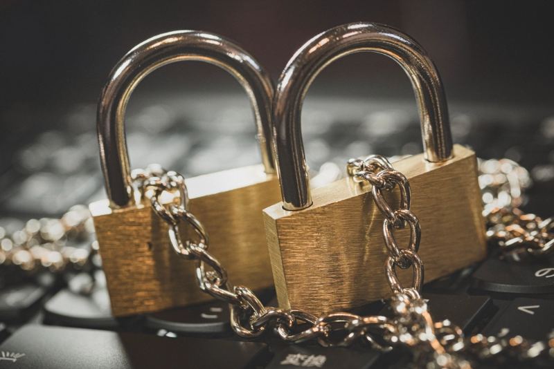 Padlocks on a keyboard